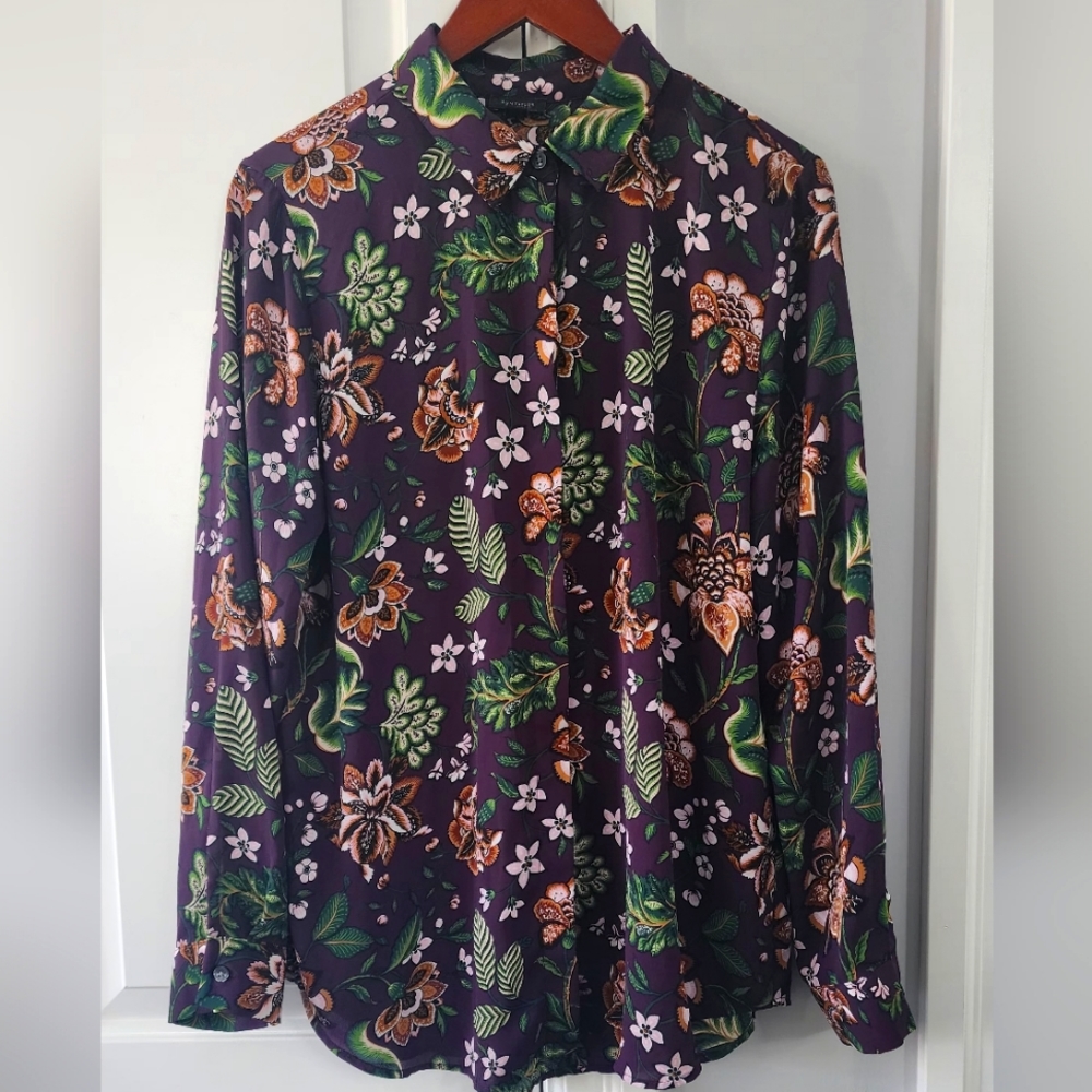 Ann Taylor Wrinkle Free  Floral Blouse
